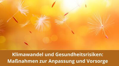 Klimawandel und Gesundheitsrisiken: Maßnahmen zur Anpassung und Vorsorge